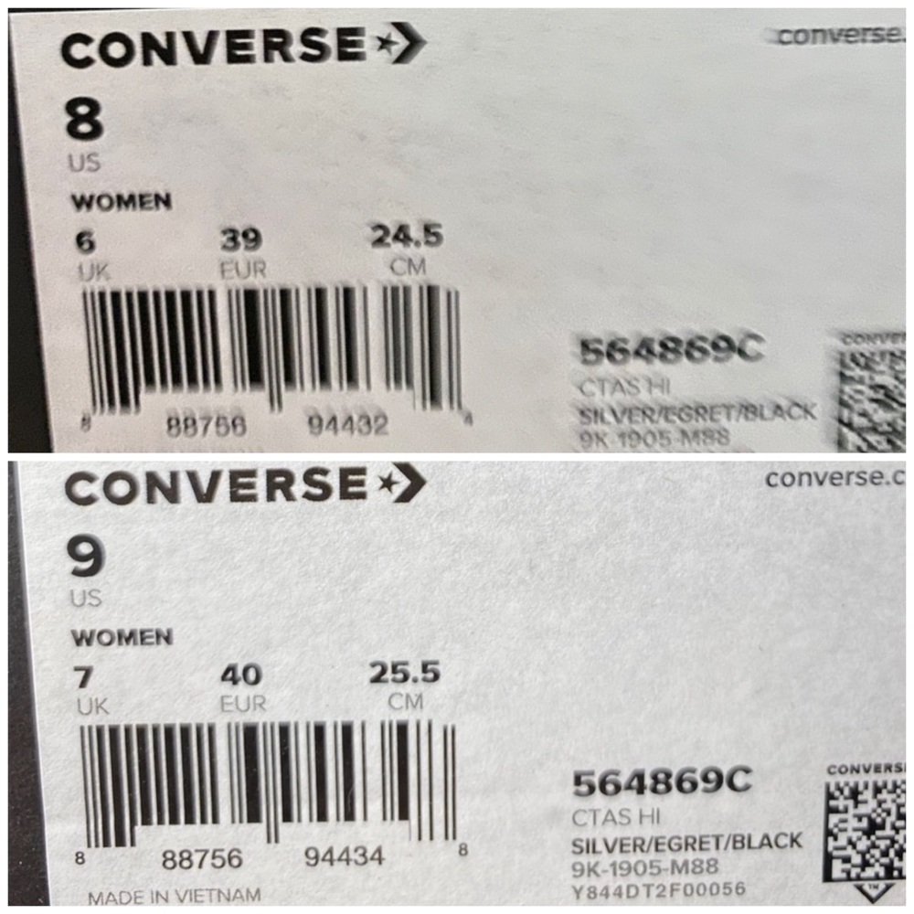 Converse Chuck Taylor All Star High Top Silver W - Picture 8 of 8